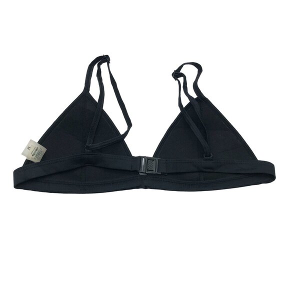 Flora Vogue Mesh Triangle Bikini Top Fishnet Bralette Black M - Picture 2 of 4